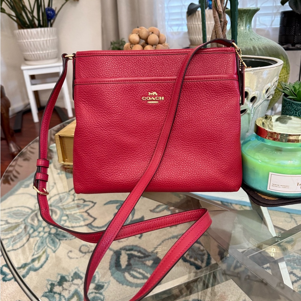 Coach Vibrant Red Leather Crossbody Bag w/ hangtag